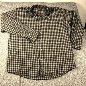 BKE Sanded Chambray Shirt Mens Large  Plaid check Long Sleeve